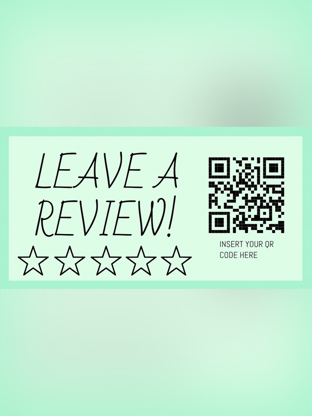 50 CUSTOM STICKERS - 2.25” x 1.25” - “LEAVE A REVIEW” - W/ YOUR QR & CLOSET NAME